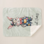 Hipster Bunny Boy Baby Shower Gift Sherpa Deken (Voorkant (horizontaal))