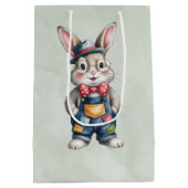 Hipster Bunny Boy Baby Shower Medium Cadeauzakje (Achterkant)