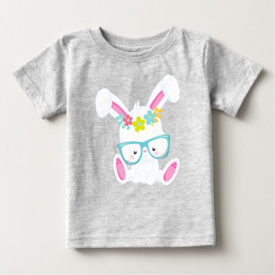 Hipster Bunny met bril, konijn, bloemen