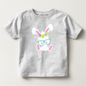 Hipster Bunny met bril, konijn, bloemen Kinder Shirts (Voorkant)