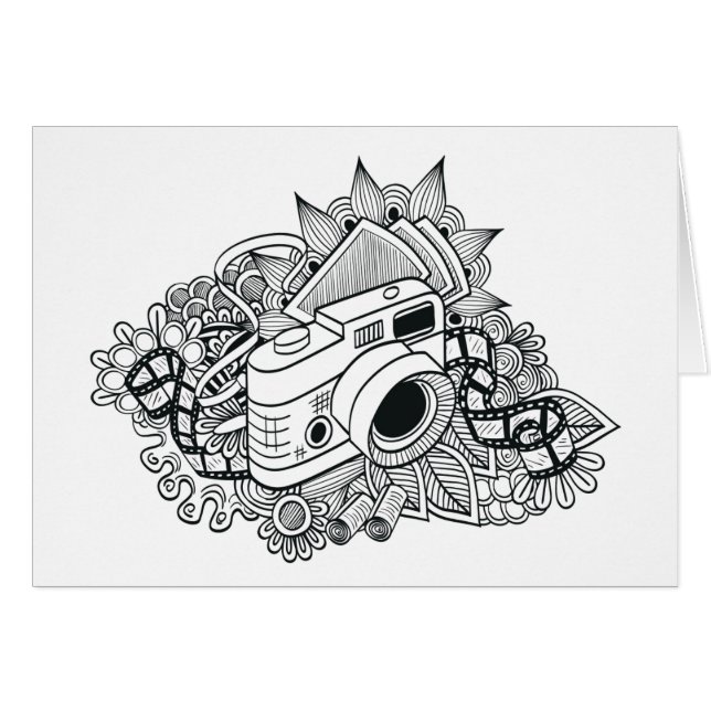 Hipster Camera Doodle (Voorkant Horizontaal)