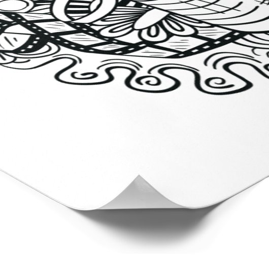 Hipster Camera Doodle 2 Poster (Hoek)