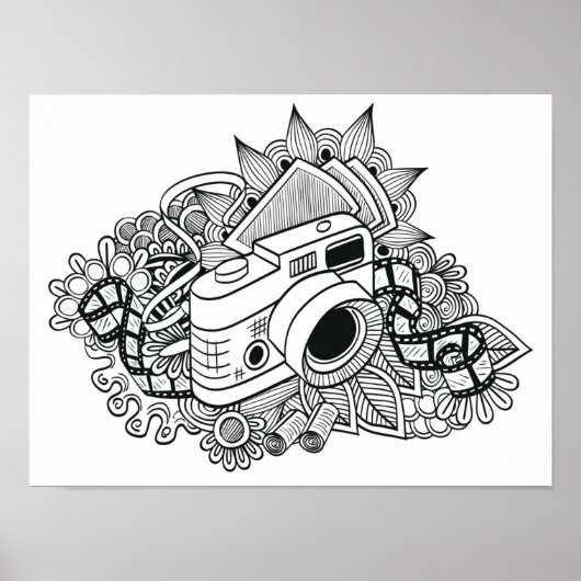 Hipster Camera Doodle 2 Poster (Voorkant)