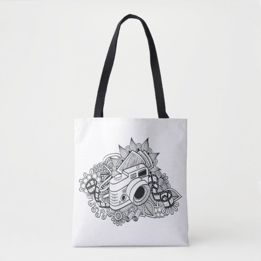 Hipster Camera Doodle 2 Tote Bag (Voorkant)