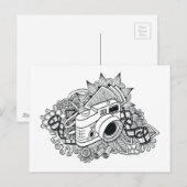 Hipster Camera Doodle Briefkaart (Voorkant / Achterkant)