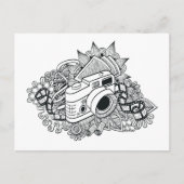 Hipster Camera Doodle Briefkaart (Voorkant)