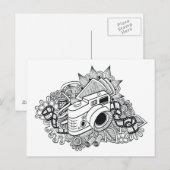 Hipster Camera Doodle Briefkaart (Voorkant / Achterkant)
