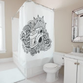 Hipster Camera Doodle Douchegordijn (In situ)