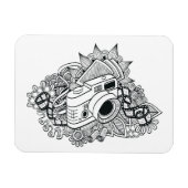 Hipster Camera Doodle Magneet (Horizontaal)