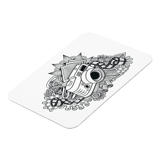 Hipster Camera Doodle Magneet (Linkerzijde)