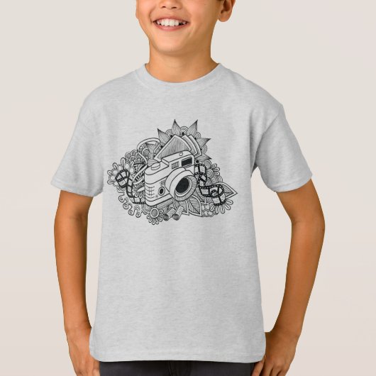 Hipster Camera Doodle T-shirt (Voorkant)