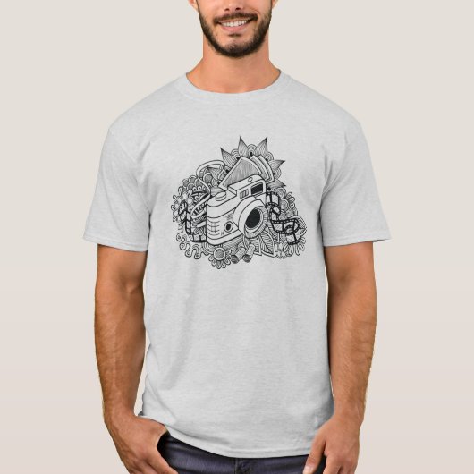 Hipster Camera Doodle T-shirt (Voorkant)
