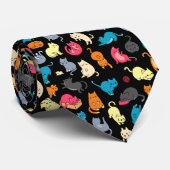 Hipster Cartoon Cats Necktie Stropdas (Opgerold)