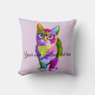 Hipster Cat Accent Pillow Kussen