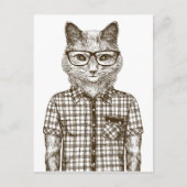 Hipster Cat Briefkaart (Voorkant)