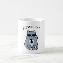 Hipster Cat - Cat Lover Cat Dad - Personeel Koffiemok