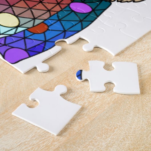 Hipster Cat, Cute Painted Cat Legpuzzel (Zijkant)