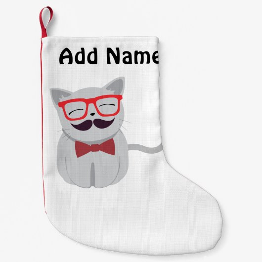 Hipster Cat Kleine Kerstsok (Voorkant)