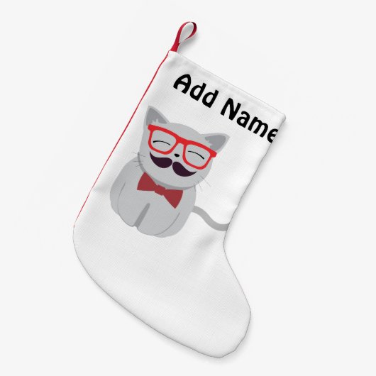 Hipster Cat Kleine Kerstsok (Voorkant (Hangend))