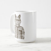 Hipster Cat Koffiemok (Voorkant links)