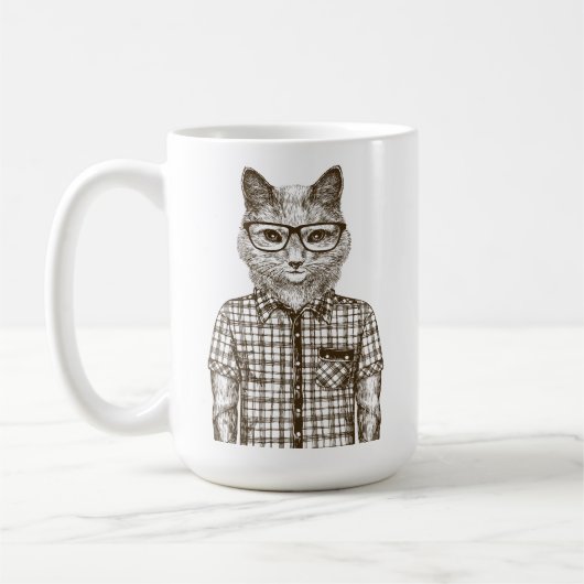 Hipster Cat Koffiemok (Links)