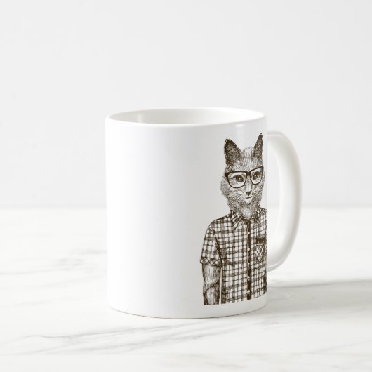 Hipster Cat Koffiemok (Voorkant rechts)