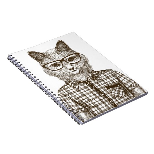 Hipster Cat Notitieboek (Rechterzijde)