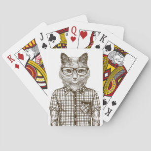 Hipster Cat Pokerkaarten