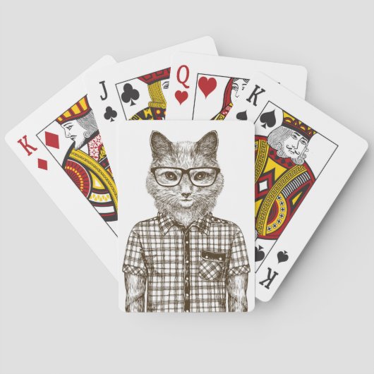 Hipster Cat Pokerkaarten (Achterkant)
