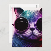 Hipster Cat Pop Art Briefkaart (Voorkant / Achterkant)