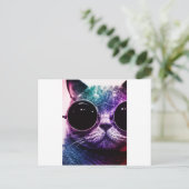 Hipster Cat Pop Art Briefkaart (Staand voorkant)