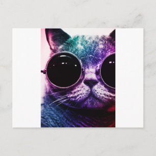 Hipster Cat Pop Art Briefkaart
