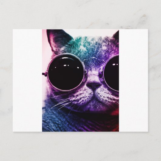 Hipster Cat Pop Art Briefkaart (Voorkant)
