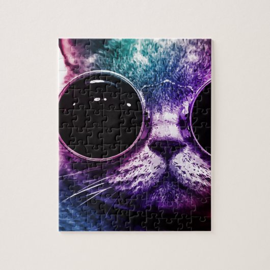 Hipster Cat Pop Art Legpuzzel (Verticaal)