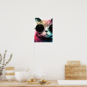 Hipster Cat Pop Art Poster (Keuken)