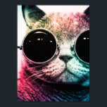 Hipster Cat Pop Art Poster<br><div class="desc">Deze coole hipsterkat zal elke kamer oplichten.</div>