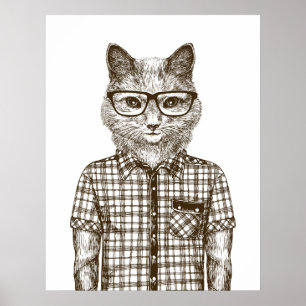 Hipster Cat Poster