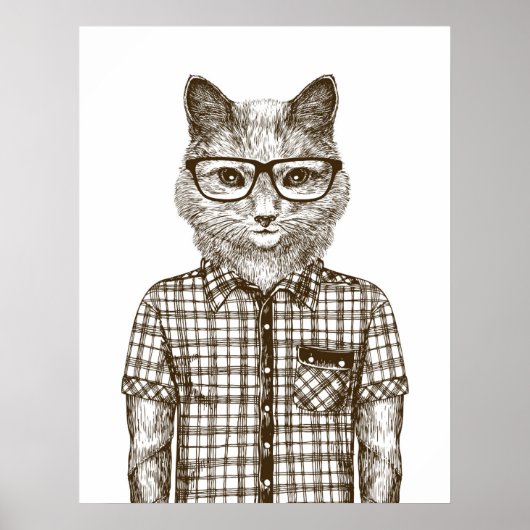 Hipster Cat Poster (Voorkant)