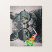 Hipster Cat Smoking Legpuzzel (Verticaal)