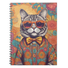 Hipster Cat Spiral Foto Notitieboek