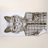 Hipster Cat Strandlaken (Voorkant)