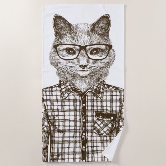 Hipster Cat Strandlaken (Voorkant)