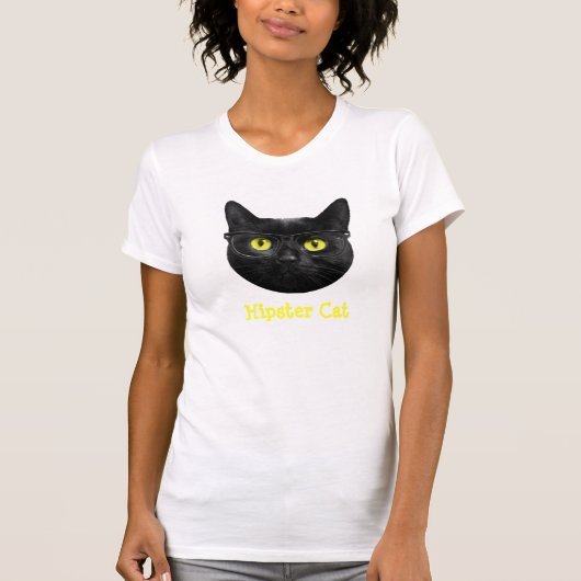 Hipster cat t-shirt (Voorkant)