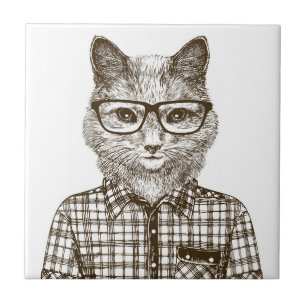 Hipster Cat Tegeltje
