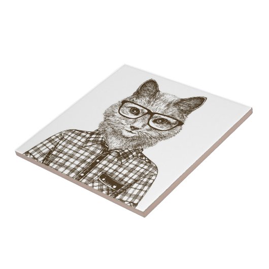 Hipster Cat Tegeltje (Zijkant)