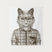 Hipster Cat Wandkleed (Voorkant)