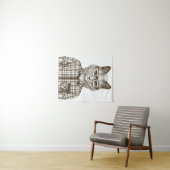 Hipster Cat Wandkleed (In Situ (horizontaal))