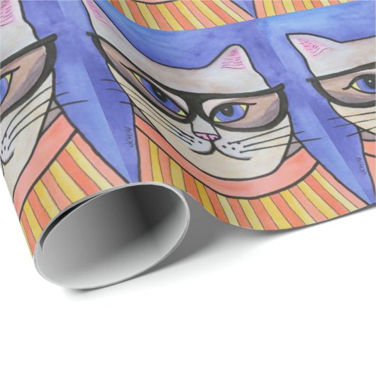 Hipster Cat Wrapping Paper Cadeaupapier (Rol Hoek)