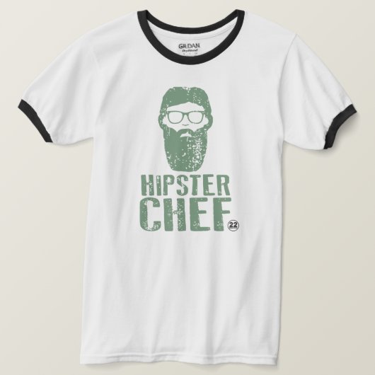 Hipster Chef Ringer T-shirt (Design voorkant)