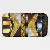 Hipster Chic Golden Faux Glitter Galaxy Aztec Case-Mate iPhone Case (Achterkant (horizontaal))